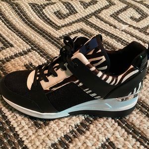 Michael Kor Georgie Canvas and Zebra Calf Half